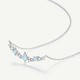 Starlit Glow Bar Silver Necklace