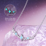 Starlit Glow Bar Silver Necklace