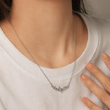 Starlit Glow Bar Silver Necklace