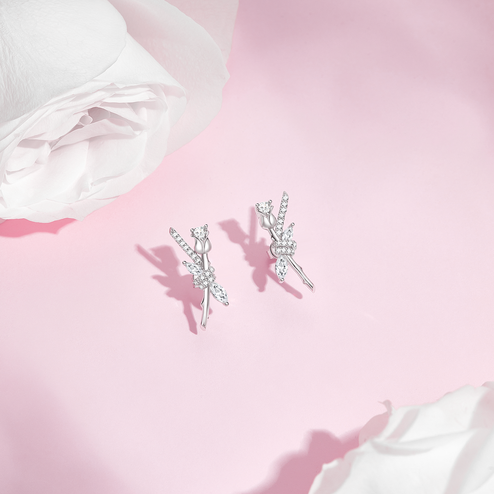 FANCI ME "La Rose" Sterling Silver Love Knot Earrings Show