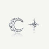 FANCIME "Sweet Dream" Moon Star Sterling Silver Post Earrings