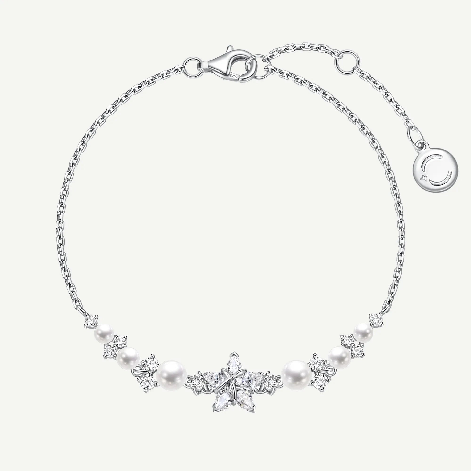 FANCIME "Vega Whisper" Twinkling Star Alpha Lyrae Sterling Silver Bracelet