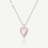 FANCIME "Pink Moment" Pink Heart Sterling Silver Necklace
