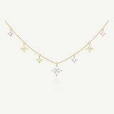 FANCIME "Starlit Dream" Colorful Star Sterling Silver Drop Necklace