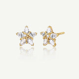 FANCIME "Ms Vega" Twinkling Star Alpha Lyrae Sterling Silver Stud Earrings