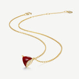 Trinity Silver Necklace in Natural Red Agate