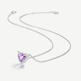 Trinity Essential Silver Necklace in Created Amethyst