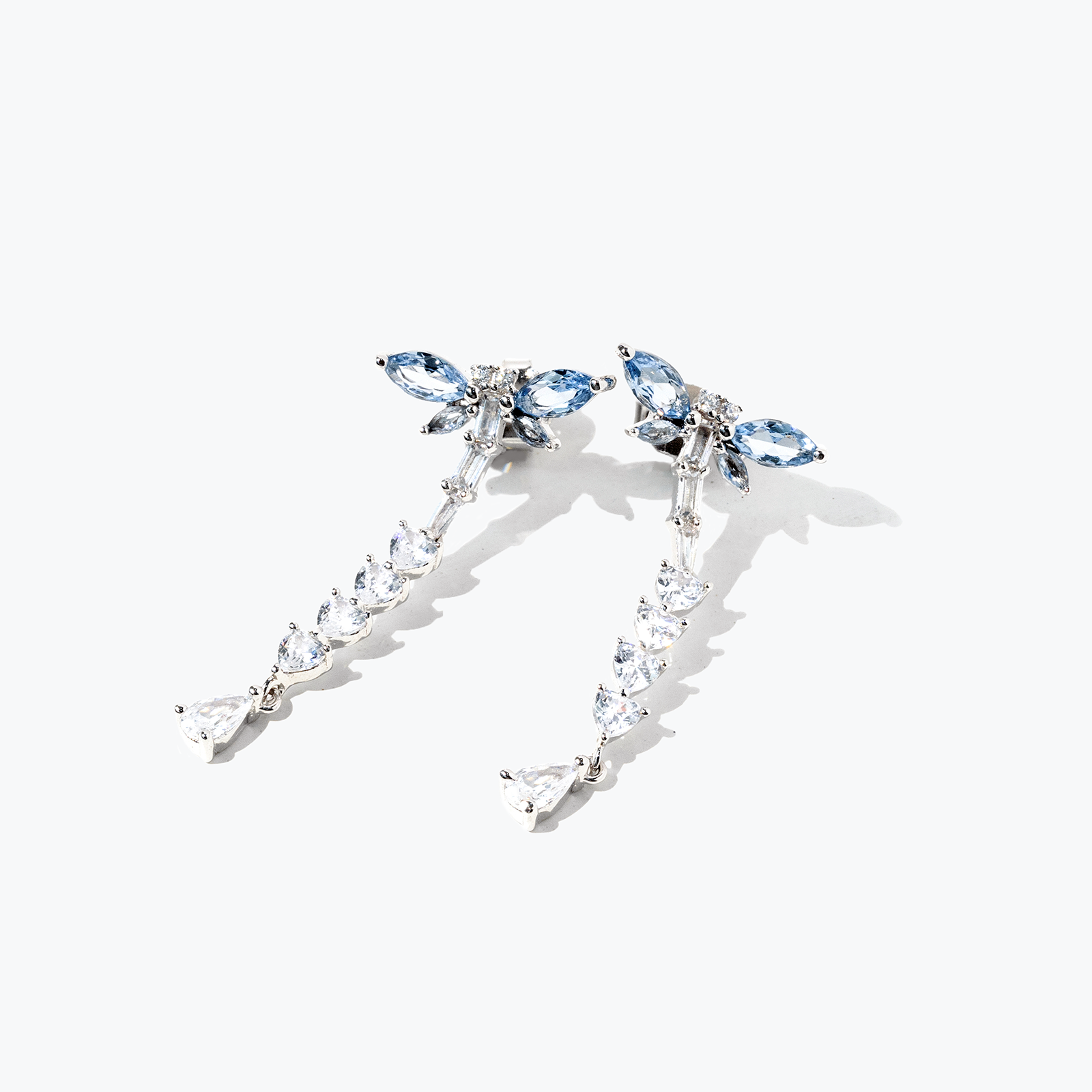 FANCIME "Song of Dragonflies" Long Drop Sterling Silver Post Earrings