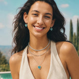 Trinity Signature Silver Necklace in Created Turquoise