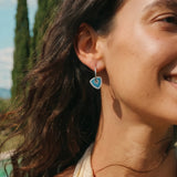Trinity Signature Silver Earrings in Created Turquoise