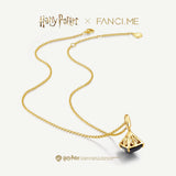 Harry Potter x FANCIME Deathly Hallows Unisex Silver Necklace, Obsidian