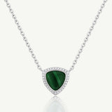 Trinity Essential Silver Necklace in Malachite