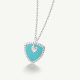 Trinity Signature Silver Necklace in Created Turquoise