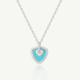 Trinity Signature Silver Necklace in Created Turquoise