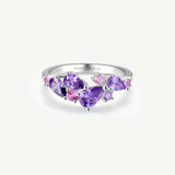 “Wisteria Whisper” Flower Amethyst Silver Ring