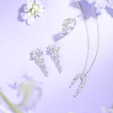 FANCIME「紫藤花束」純銀花瓣簇狀垂墜耳釘