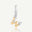 Sterling silver W initial charm with molten gold accents, abstract pendant design