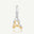 Sterling silver initial charm letter A with molten gold accent