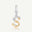 Sterling silver and gold initial S charm with molten texture
