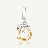 Molten Love Initial Charm Letter D in Sterling Silver