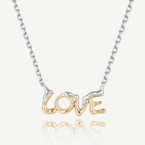 Molten Love LOVE Letter Necklace in Sterling Silver