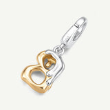 Molten Love Initial Charm Letter B in Sterling Silver