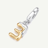 Molten Love Initial Charm Letter E in Sterling Silver