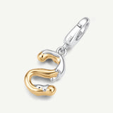 Molten Love Initial Charm Letter S in Sterling Silver