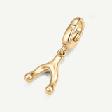Molten Love Wishbone Charm in Sterling Silver