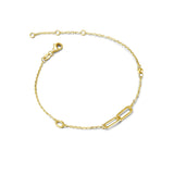 FANCIME迴紋針交織愛情友誼14K實心黃金手鍊