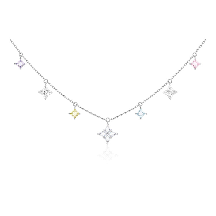 FANCIME「Starlit Dream」彩色星星純銀垂墜項鍊