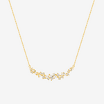FANCIME “Wisteria Whisper” Flower Bar Sterling Silver Gold Necklace Main