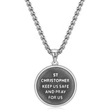 FANCIME 聖克里斯多福勳章護身符純銀男士墜鍊 聖人系列