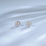 FANCIME Moissanite Heart Bezel 14K White Gold Stud Earrings Show
