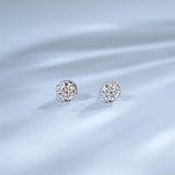 FANCIME Moissanite Heart Bezel 14K White Gold Stud Earrings Show