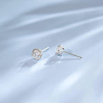 FANCIME Moissanite Heart Bezel 14K White Gold Stud Earrings Show