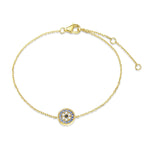 FANCIME Blue Evil Eye 14k Solid Yellow Gold Bracelet Main