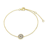 FANCIME Blue Evil Eye 14k Solid Yellow Gold Bracelet Main
