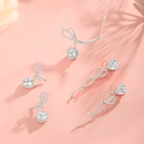 FANCIME “It Is A Crush” Sweet Bow Pink Heart Sterling Silver Necklace Show