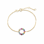 FANCIME Rainbow Open Circle 14k Gold Bracele Main