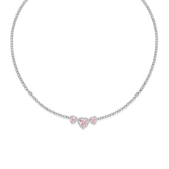 FANCIME "Ms Charming" Halo Heart Tennis Sterling Silver Necklace Main