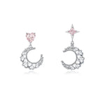 FANCIME "Moody Dream" Moon Star Sterling Silver Dangling Earrings Main