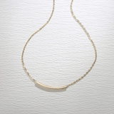 FANCIME “Tube Lines” Smile Gold Bar 14K Yellow Gold Necklace  Show