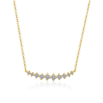 FANCIME "Mademoiselle White" Bar Smile 14K Yellow Gold Necklace Main
