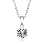 FANCIME Moissanite Flower Six Prong Sterling Silver Necklace Main