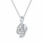 FANCIME Half Carat Music Note 14K Solid White Gold Necklace Main