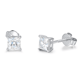 FANCIME Princess Cut Moissanite 14k White Gold Stud Earrings Main