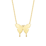 FANCIME "Sophia" Dainty Minimalist Butterfly 14K Yellow Gold Necklace Main
