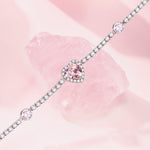 FANCIME "Pink Impression" Halo Heart Tennis Sterling Silver Bracelet  Show