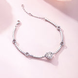 FANCIME "Pink Impression" Halo Heart Tennis Sterling Silver Bracelet  Back